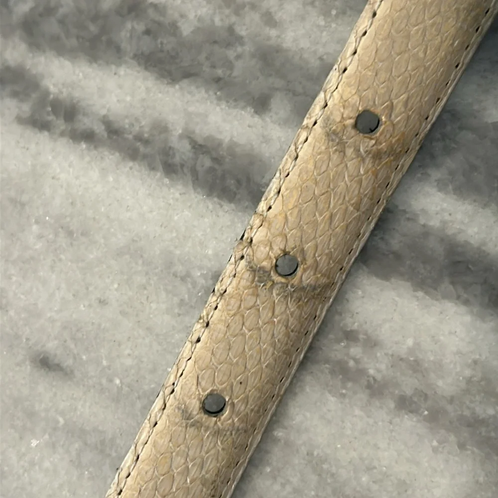 Vintage Sheka Snakeskin Belt size Medium in Beige/Cream